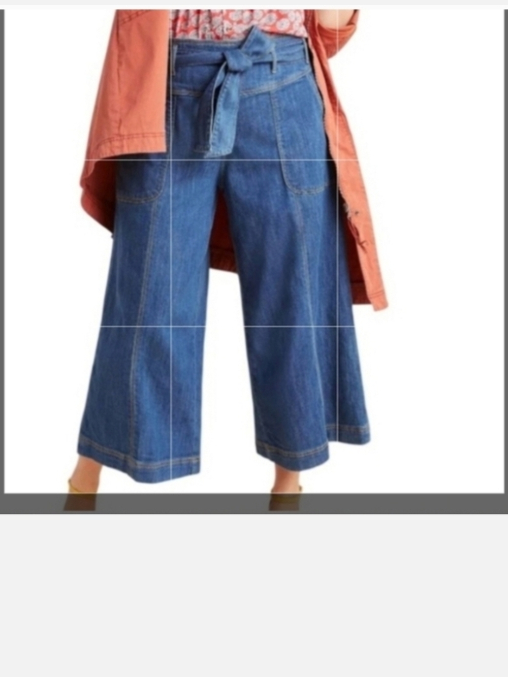 Anthro Pilcro Wide-Leg Cropped Denim Jeans